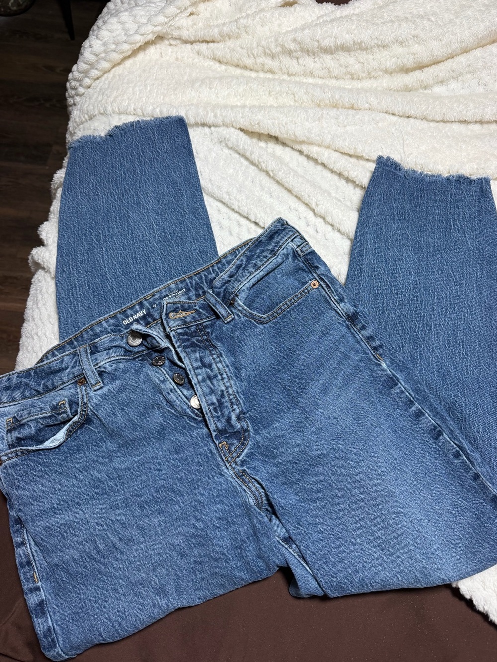 Old Navy Women's Blue High-Rise Button-Fly Jeans size 12
